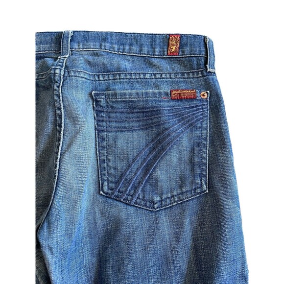 7‎ For All Mankind Women's Dojo Embroidered Pocket Denim Bermuda Shorts 28 - Picture 2 of 9